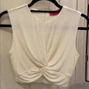 Ivory Twist Front Crop Top- NWT